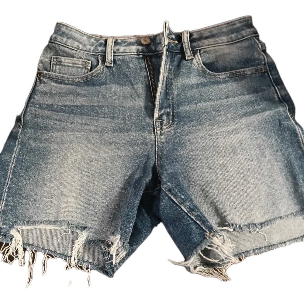 Vervet Med Wash Raw Hem Denim Shorts Women's Size Medium